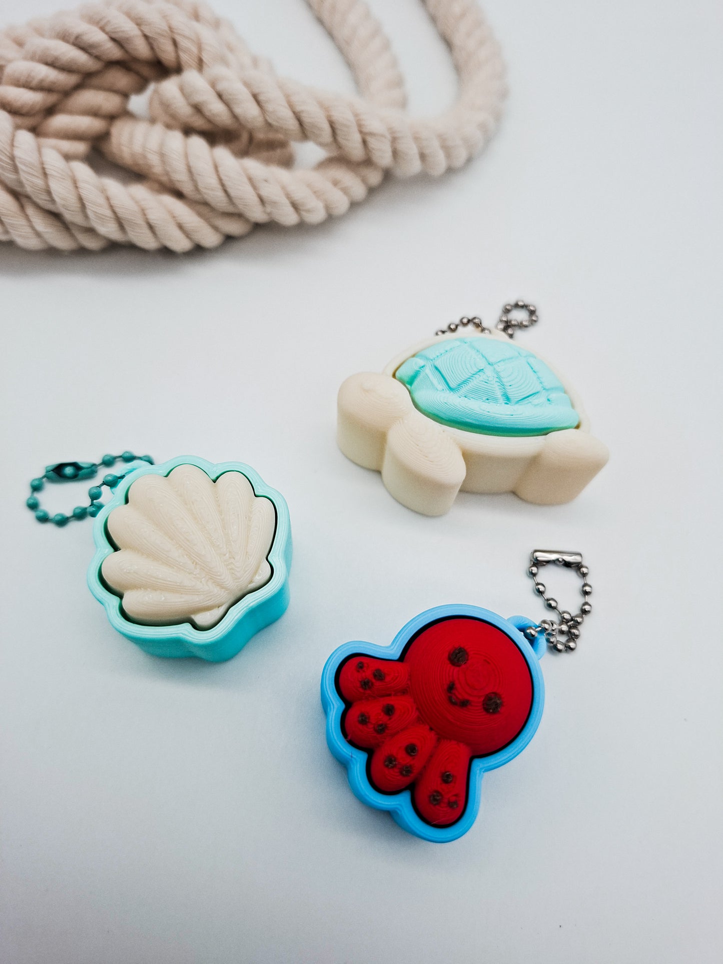 Maritimes Clicker Set – Schildkröte, Muschel & Oktopus | 3er Fidget Set