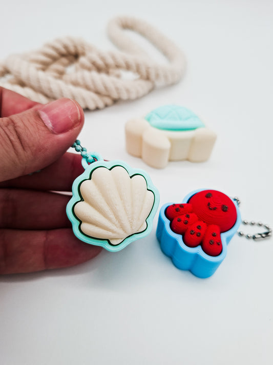 Maritimes Clicker Set – Schildkröte, Muschel & Oktopus | 3er Fidget Set
