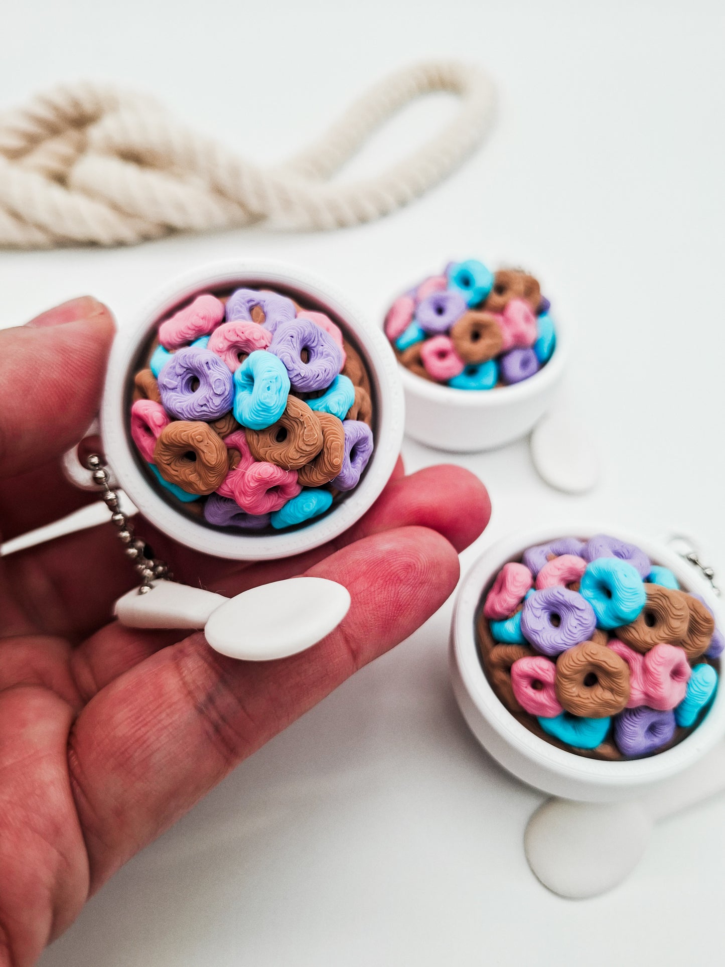 Kawaii Mini-Müslischale Schlüsselanhänger – Süße Frühstücks Miniatur