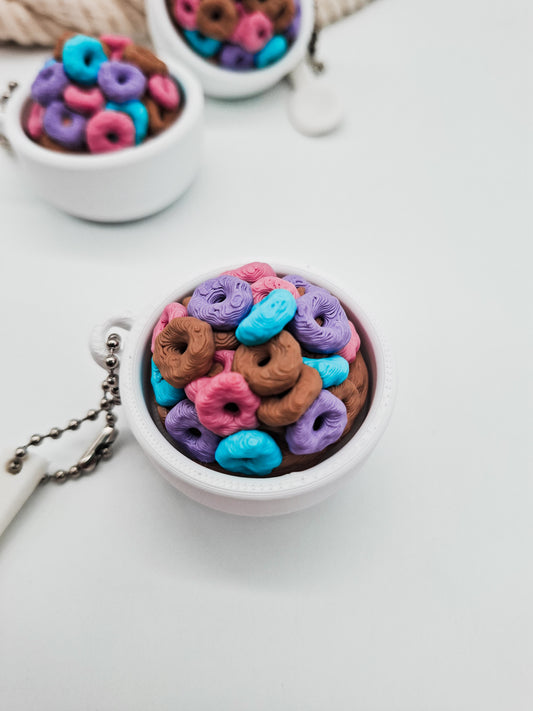 Kawaii Mini-Müslischale Schlüsselanhänger – Süße Frühstücks Miniatur