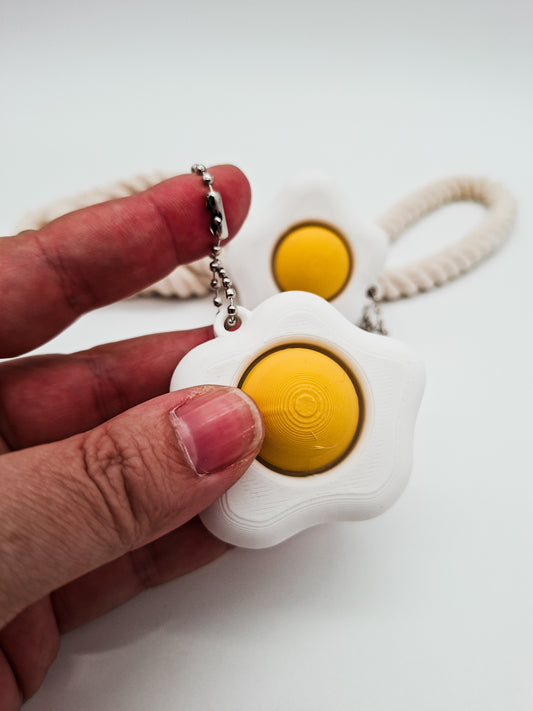 Spiegelei Klicker – Niedlicher Fidget Schlüsselanhänger für Stressabbau & Fokus