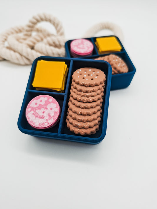 3D-gedruckter Lunchbox Fidget Klicker mit liebevollem Design.