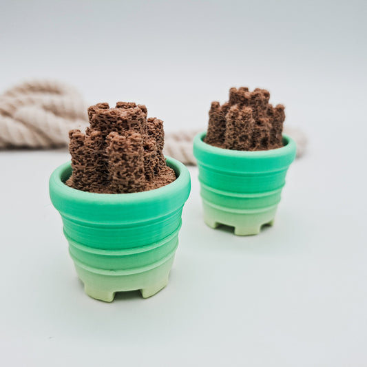 3D-gedruckter Buddeleimer Fidget Klicker mit liebevollem Design.
