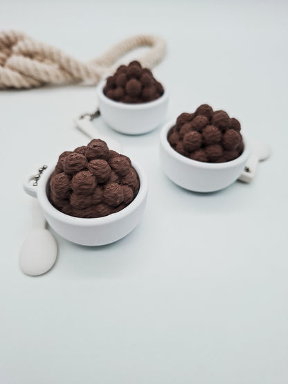 Kawaii Mini-Müslischale Schlüsselanhänger – Süße Frühstücks Miniatur
