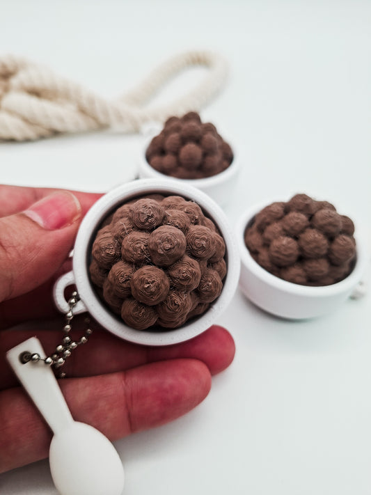 Kawaii Mini-Müslischale Schlüsselanhänger – Süße Frühstücks Miniatur