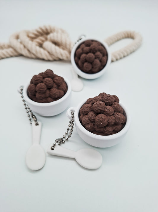 Kawaii Mini-Müslischale Schlüsselanhänger – Süße Frühstücks Miniatur