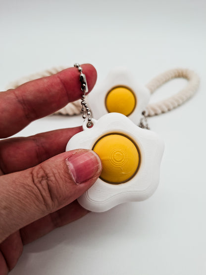 Spiegelei Klicker – Niedlicher Fidget Schlüsselanhänger für Stressabbau & Fokus