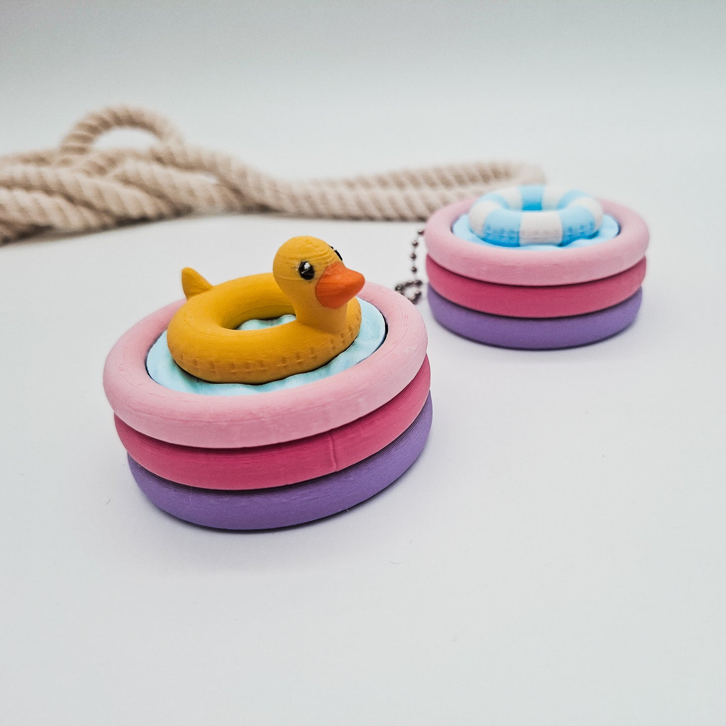 3D-gedruckter Planschbecken Fidget Klicker mit liebevollem Design.