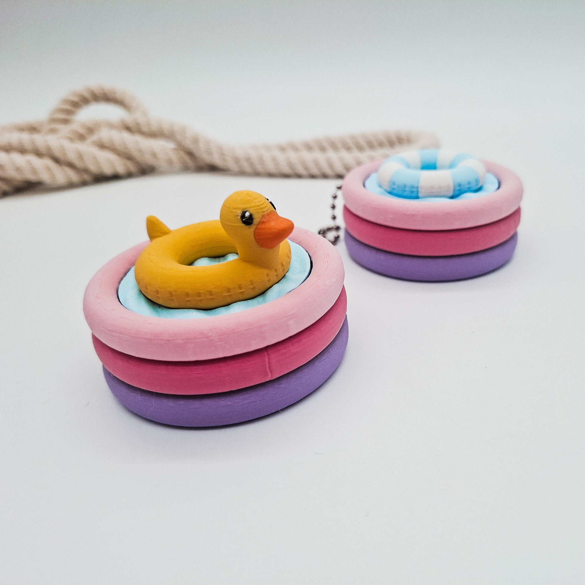 3D-gedruckter Planschbecken Fidget Klicker mit liebevollem Design.