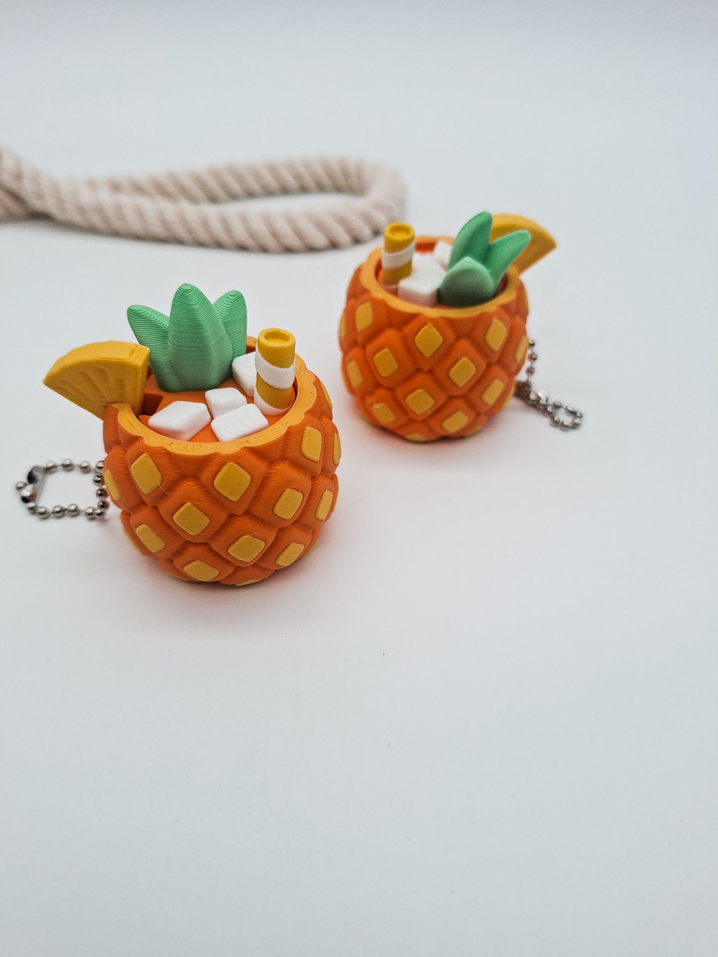 Ananas Cocktail Klicker Schlüsselanhänger – 3D-gedruckter Fidget Clicker