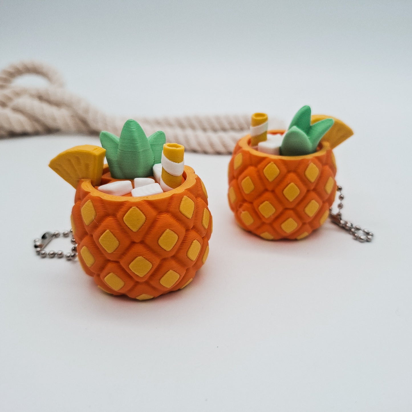 Ananas Cocktail Klicker Schlüsselanhänger – 3D-gedruckter Fidget Clicker