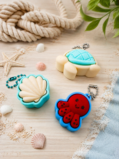 Maritimes Clicker Set – Schildkröte, Muschel & Oktopus | 3er Fidget Set