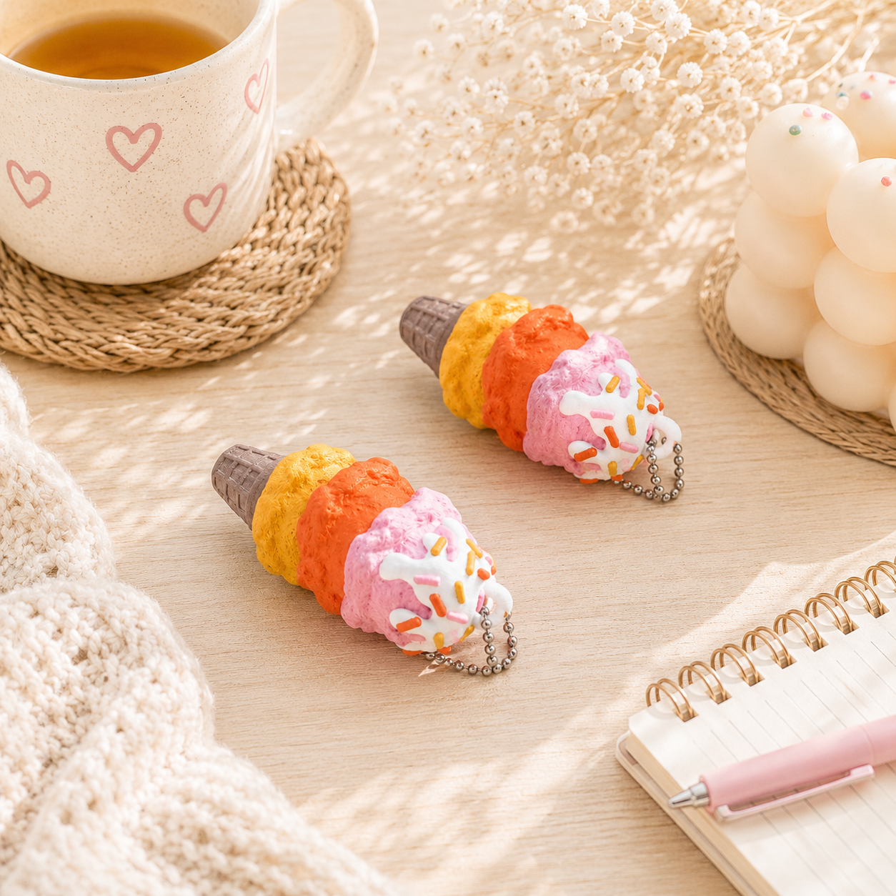 3D-gedruckter Eis Fidget Klicker mit liebevollem Design.