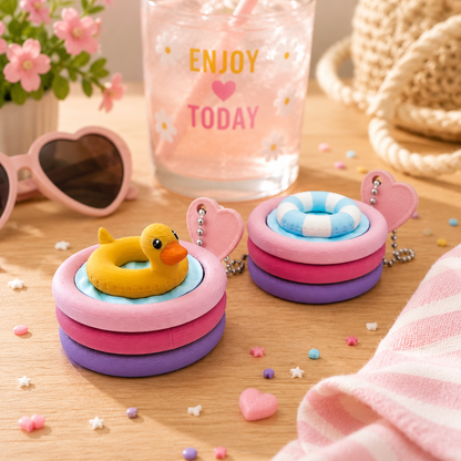 3D-gedruckter Planschbecken Fidget Klicker mit liebevollem Design.