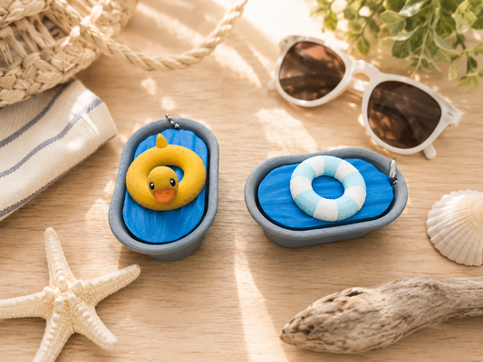 3D-gedruckter Badewannen Fidget Klicker mit liebevollem Design.