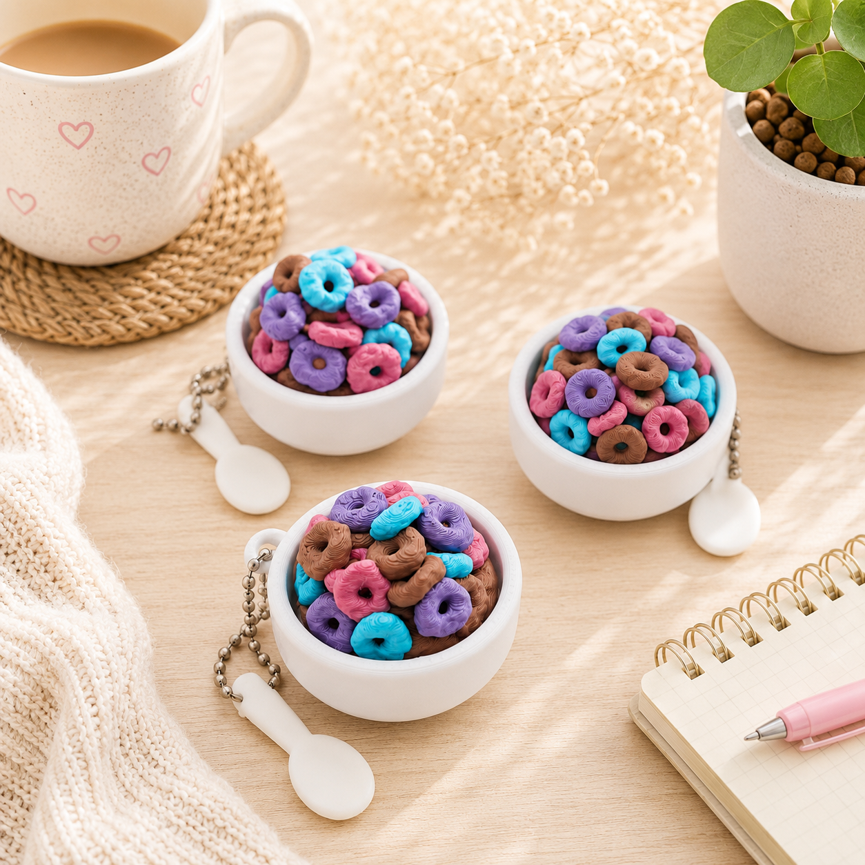 3D-gedruckter Müsli Fidget Klicker mit liebevollem Design.