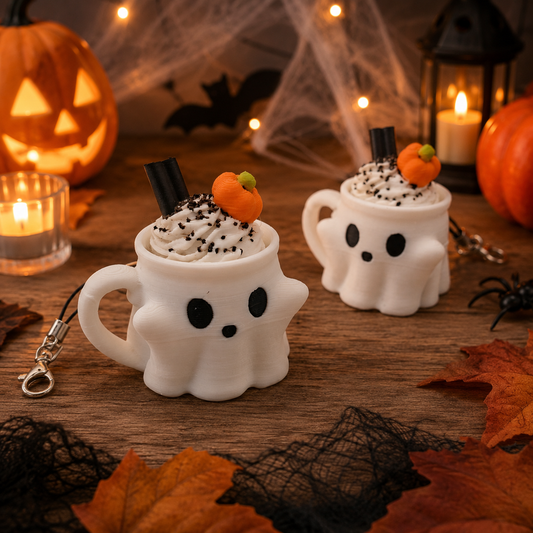 3D-gedruckter Geistertasse Fidget Klicker mit liebevollem Design.
