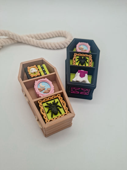 3D-gedruckter Sarg Fidget Klicker mit liebevollem Design.