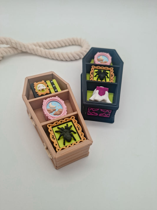 3D-gedruckter Sarg Fidget Klicker mit liebevollem Design.