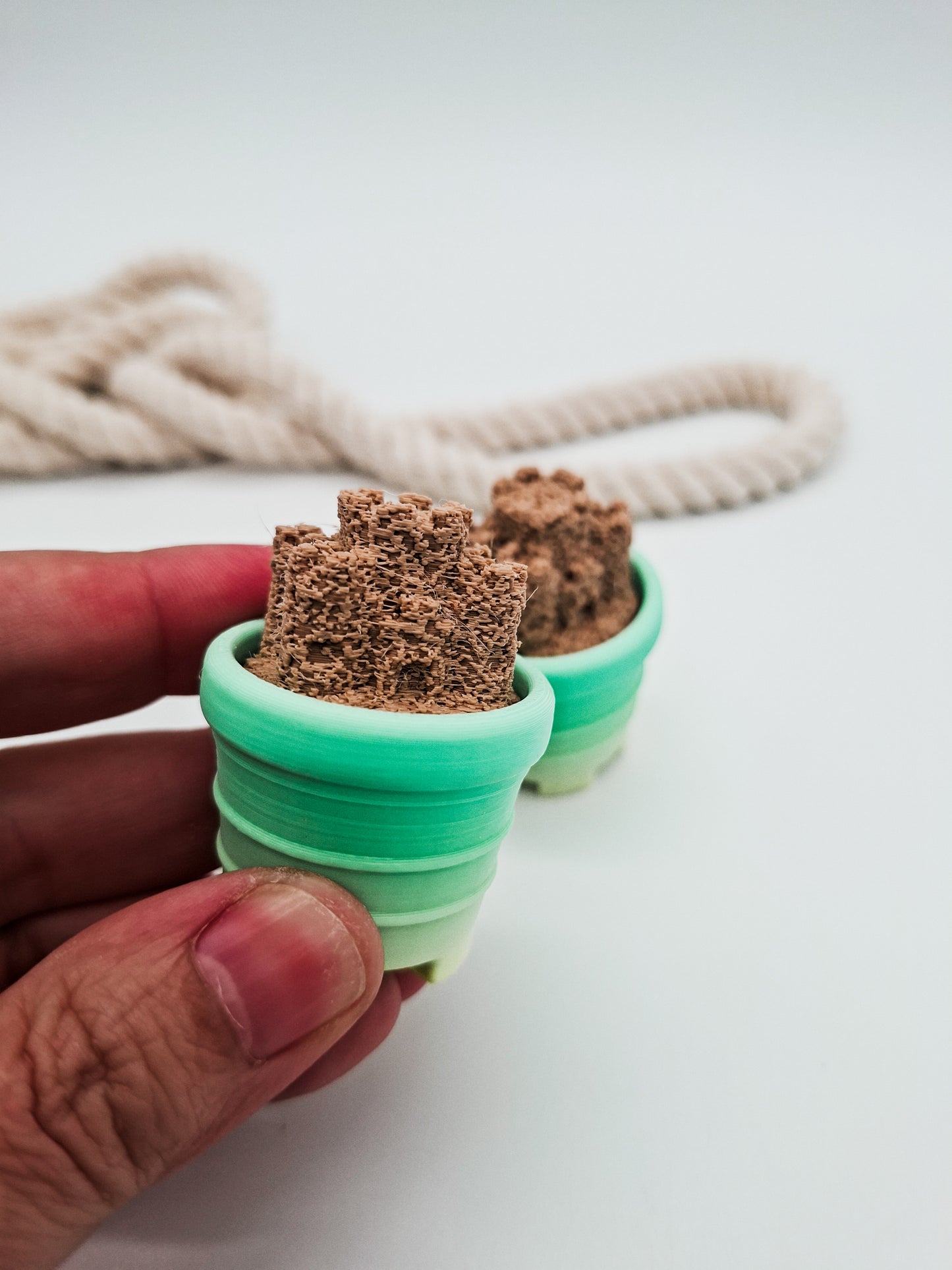 3D-gedruckter Buddeleimer Fidget Klicker mit liebevollem Design.